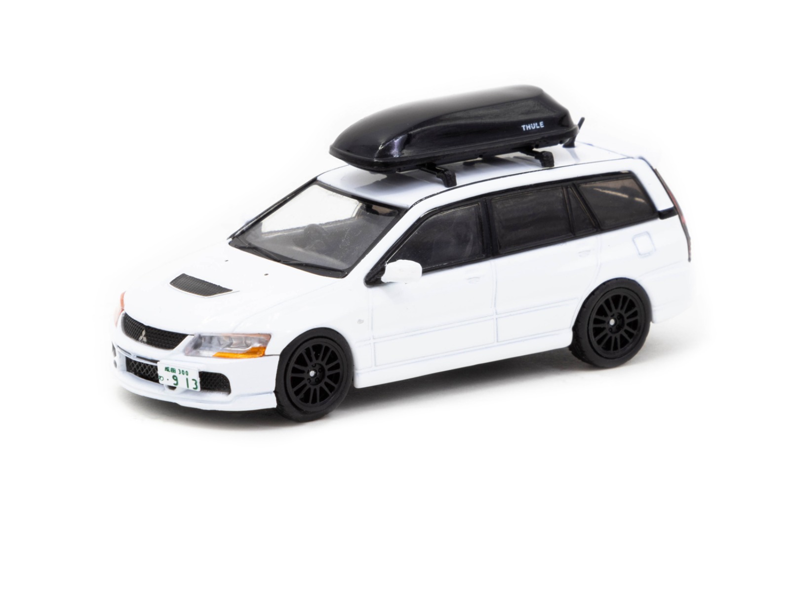 1/64 Mitsubishi Lancer Evolution Wagon With detached rooftop cargo carrier White
